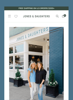 Custom Design Development - Jones and Daughter - Online Shopify Store