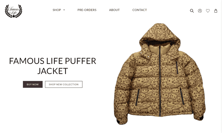 Luxury Fashion Brand Shopify Development-Famous Life
