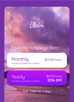 Subscription Plans for Mediation Program - Meditation Mobile App - The Balm App
