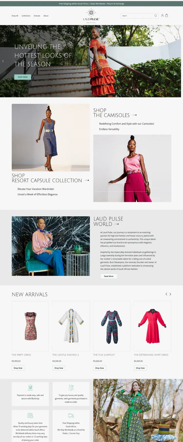 bigcommerce ecommerce store for Fashion brand- Laud Pulse