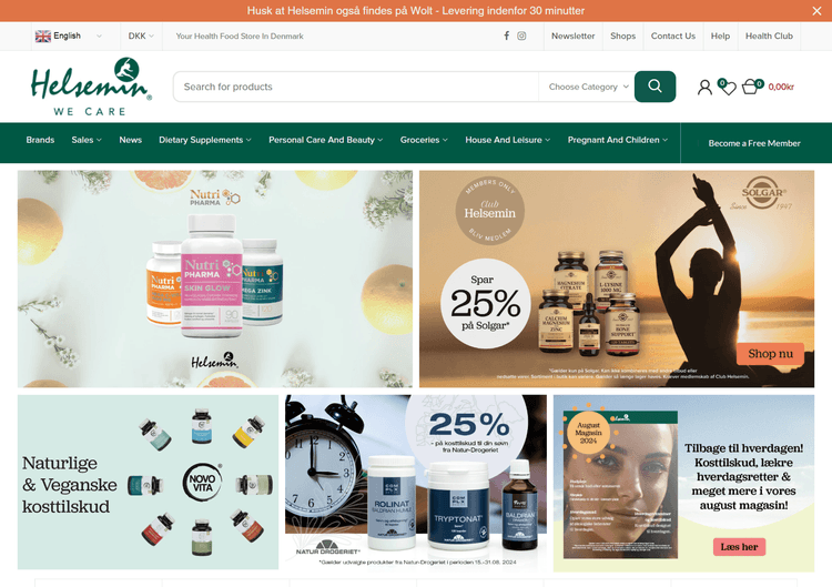 Helsemin Website Migration-Shopify Development