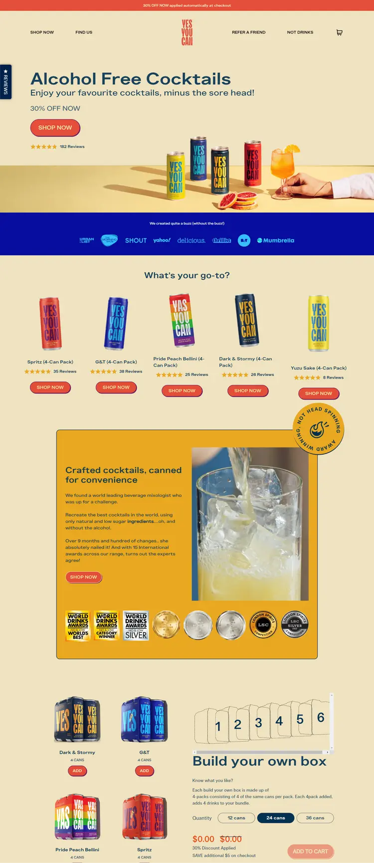 Non-Alcoholic Cocktail Shopify Store Development - Yes You Can