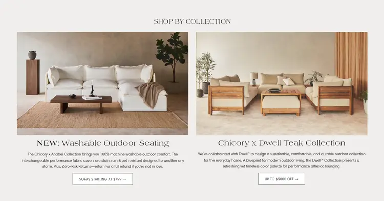 Shopify eCommerce Furniture Store Chicory Home