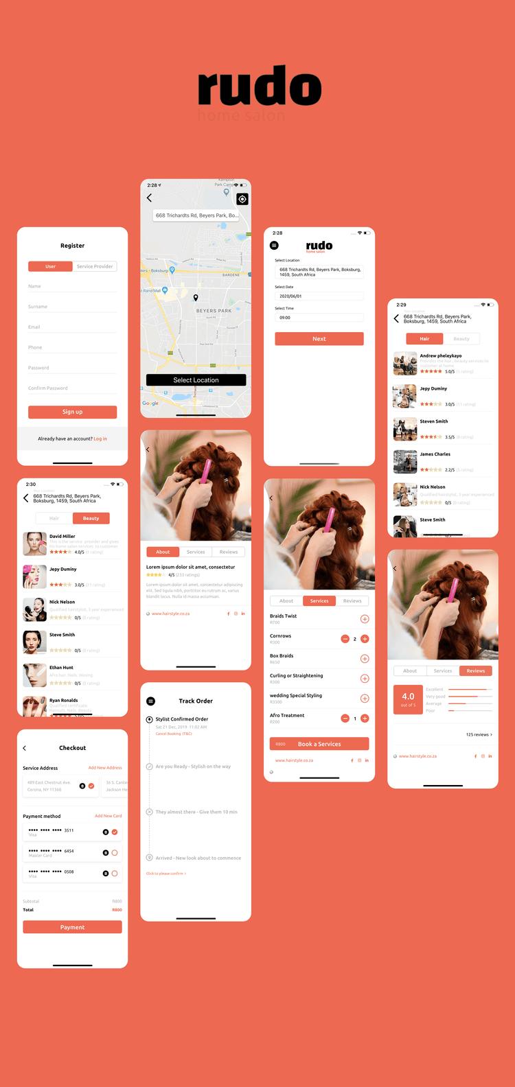 Rudo - Beauty Care Service Providers at Home - App Development