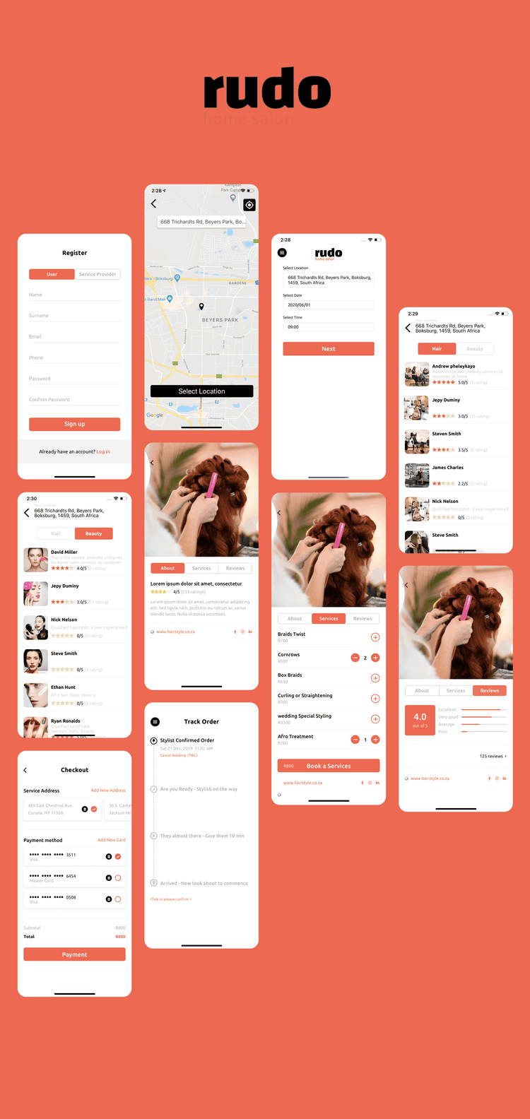 Rudo - Beauty Care Service Providers at Home - App Development