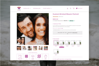 Custom Bricked Mosaic Portrait Shopify Development Love Pixart