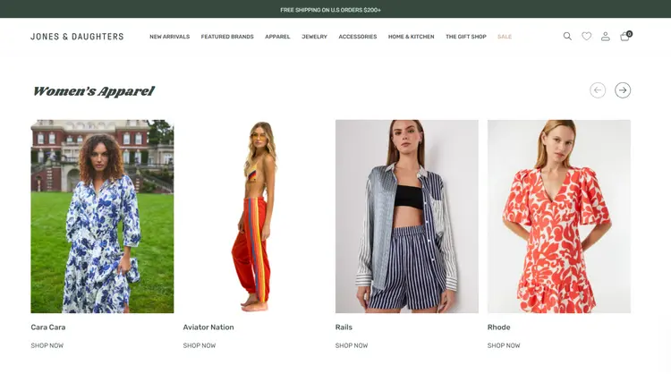 Shopify Fashion Store Development - Jones & Daughters